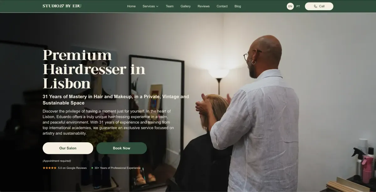 Screenshot of the Studio 27 by Edu website
